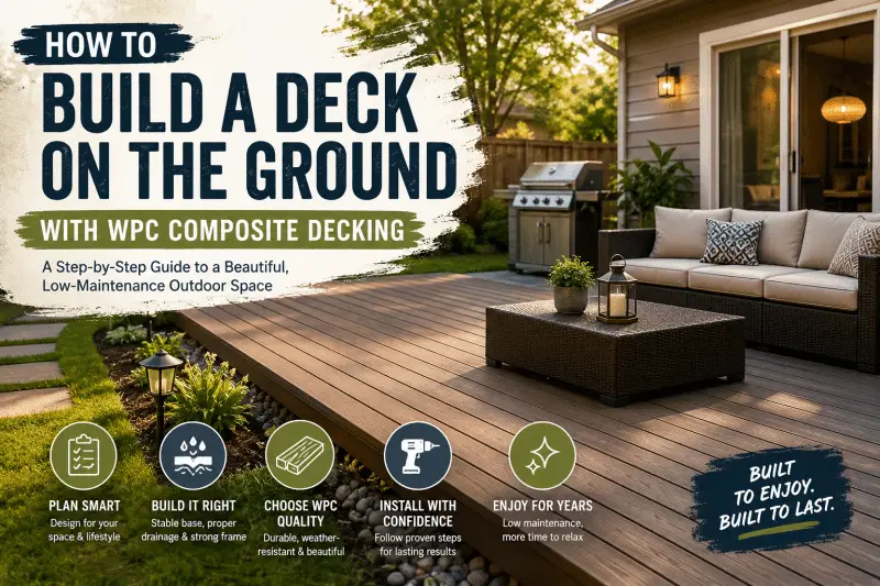 How to Build a Deck on the Ground with WPC Composite Decking How to Build a Deck on the Ground with WPC Composite Decking 01 1