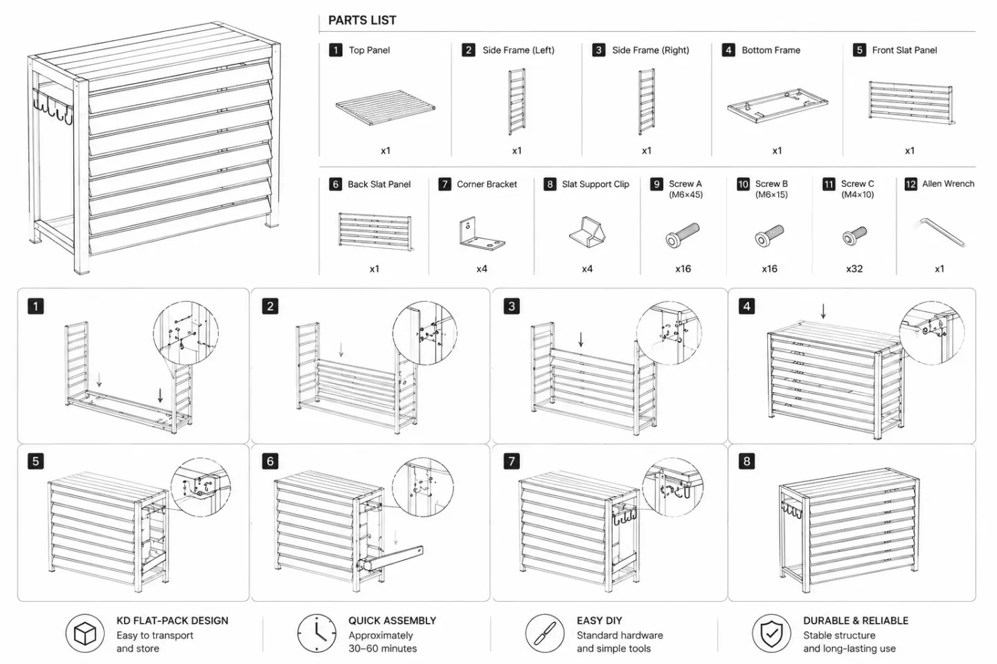 WPC AC Outdoor Unit Cover Manufacturer parts 1 51